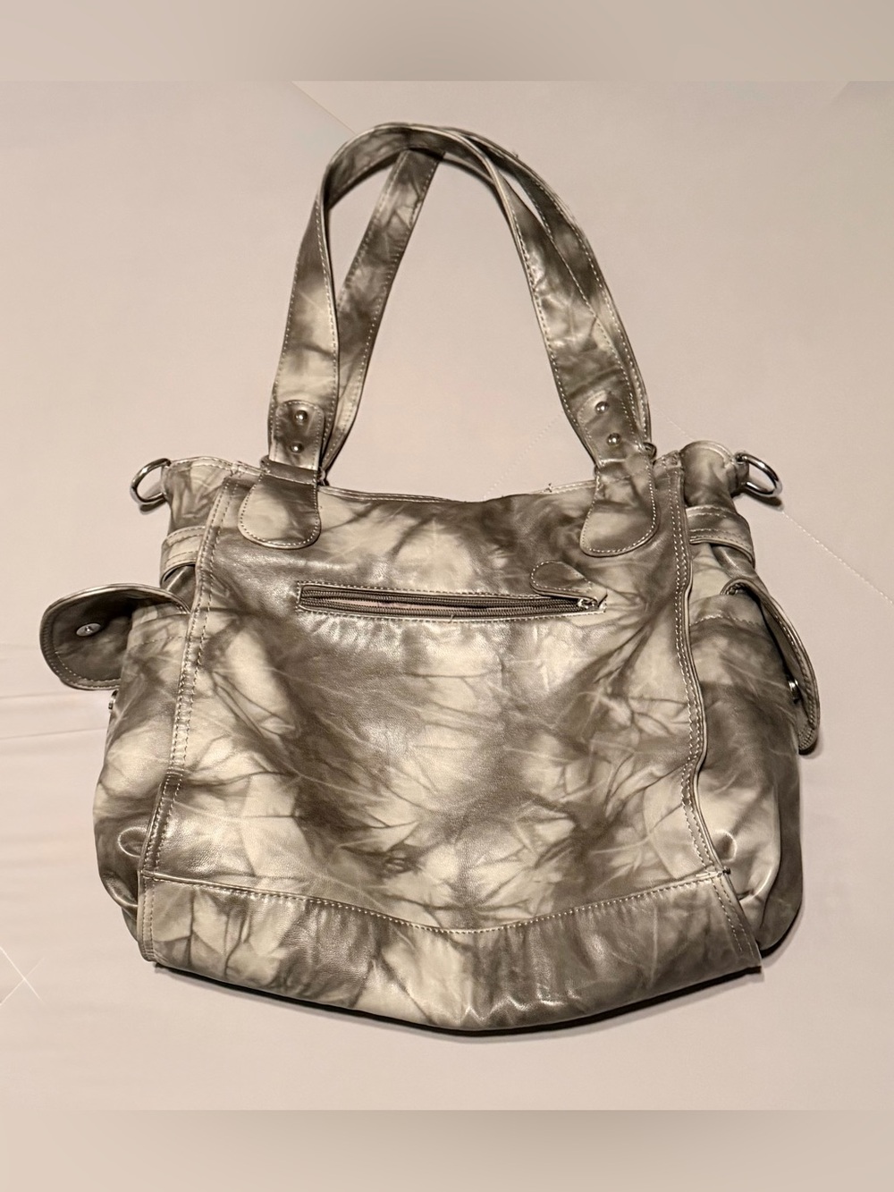 Angel Kiss Metallic Silver Tie-Dye Shoulder Bag - Picture 2 of 15